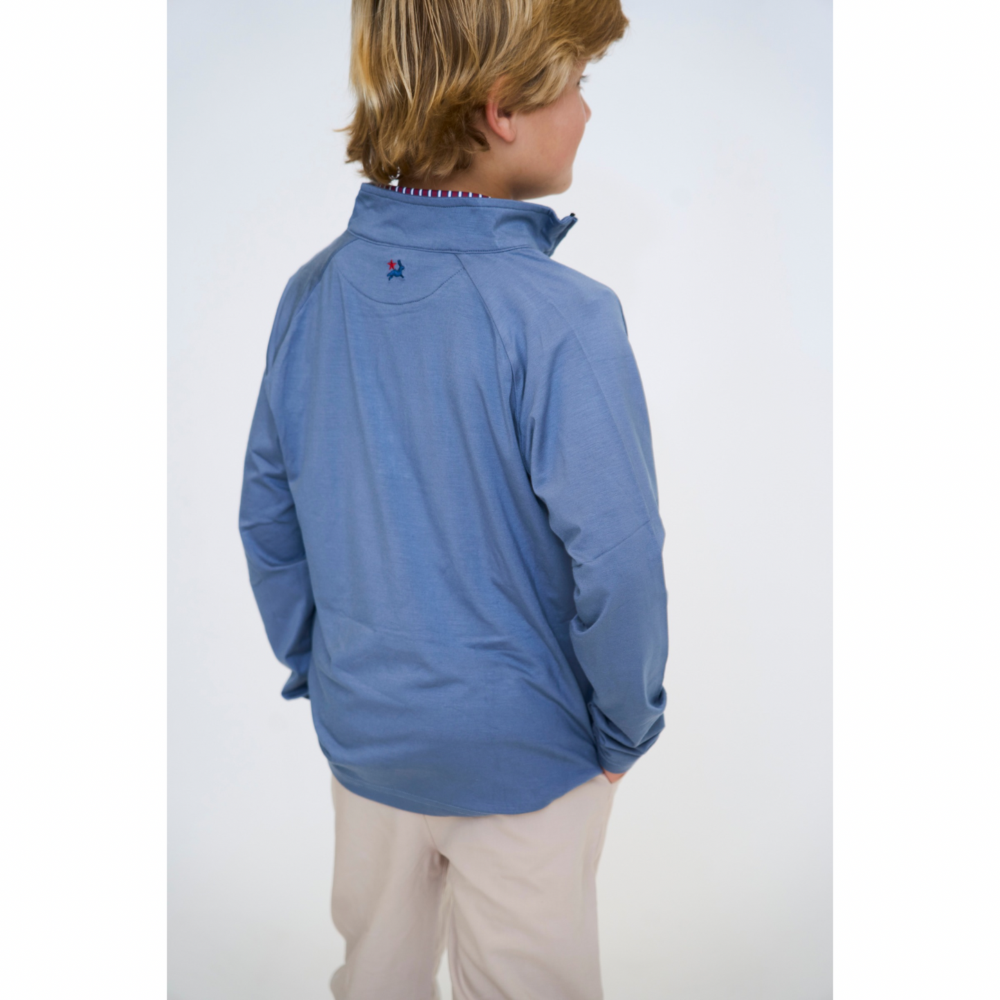 Slate Blue Crew Quarter Zip
